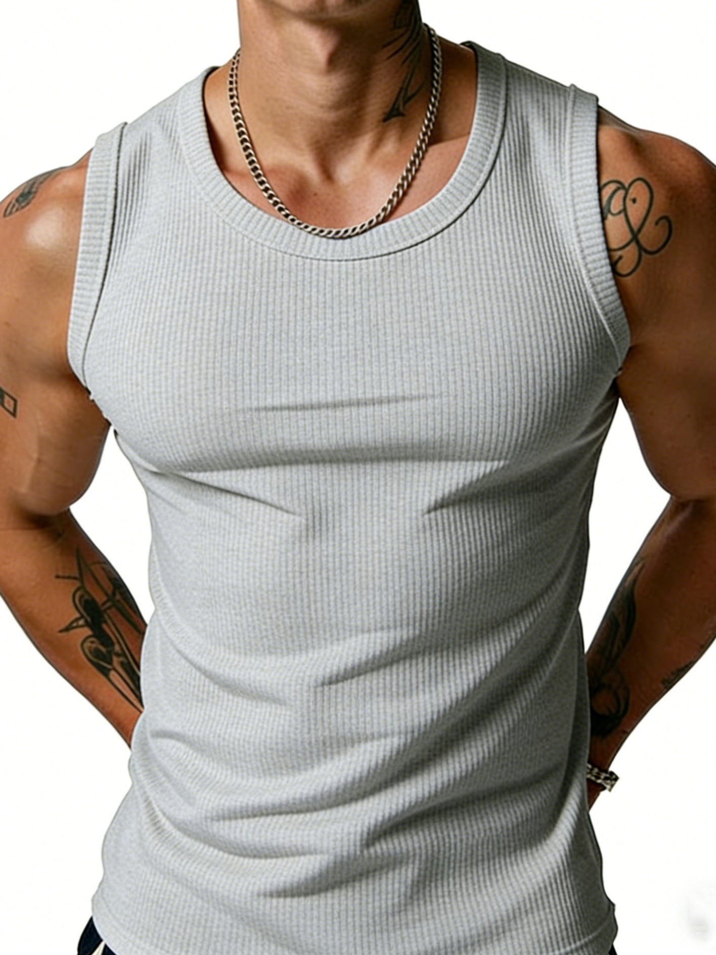 Ribbed Fitness Tank Top for Men