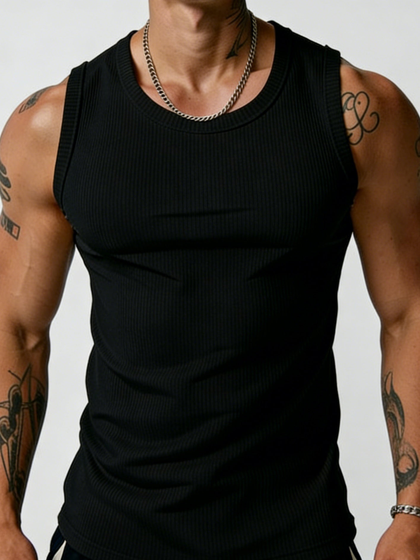 Ribbed Fitness Tank Top for Men