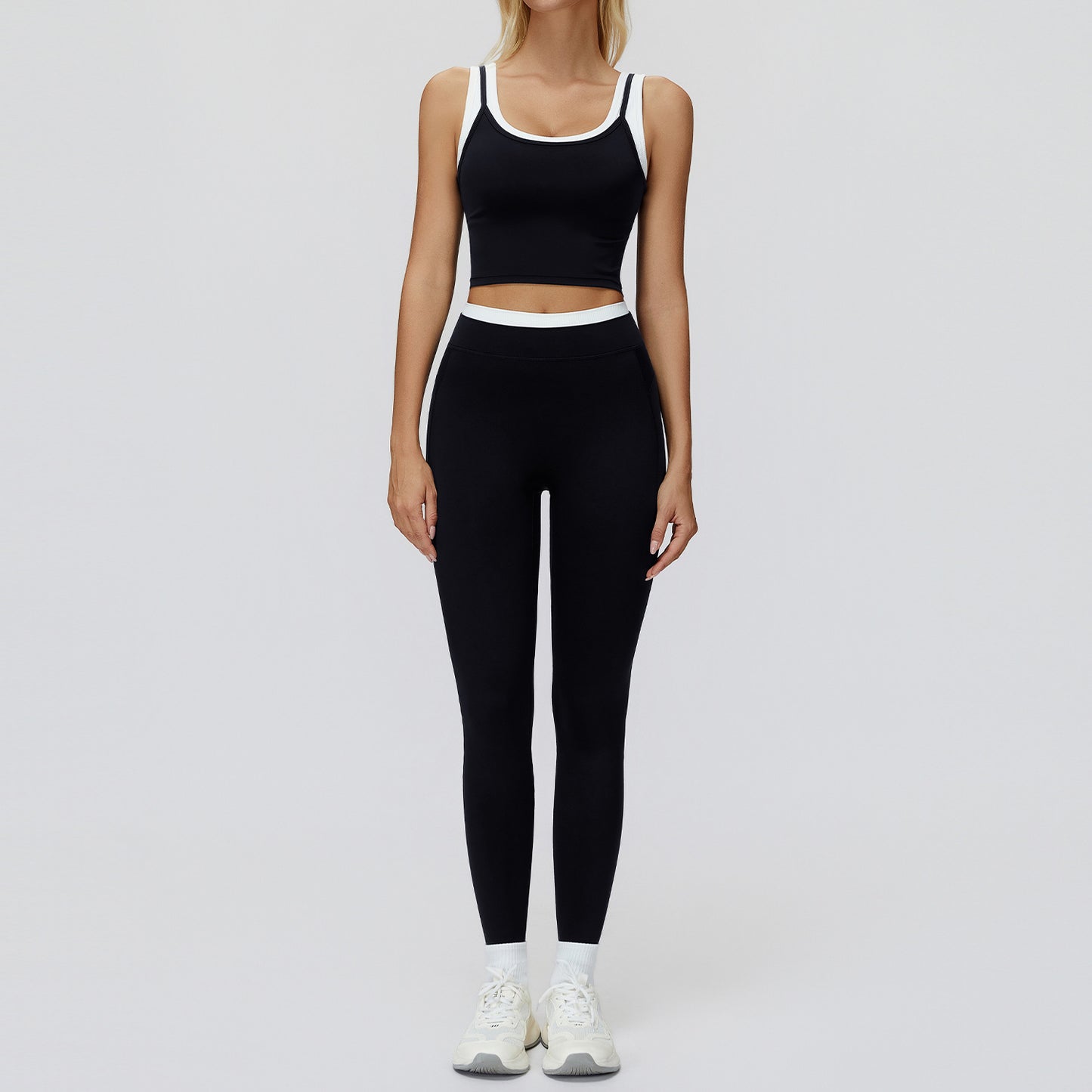 Ribbed High Waist Yoga Sports Set