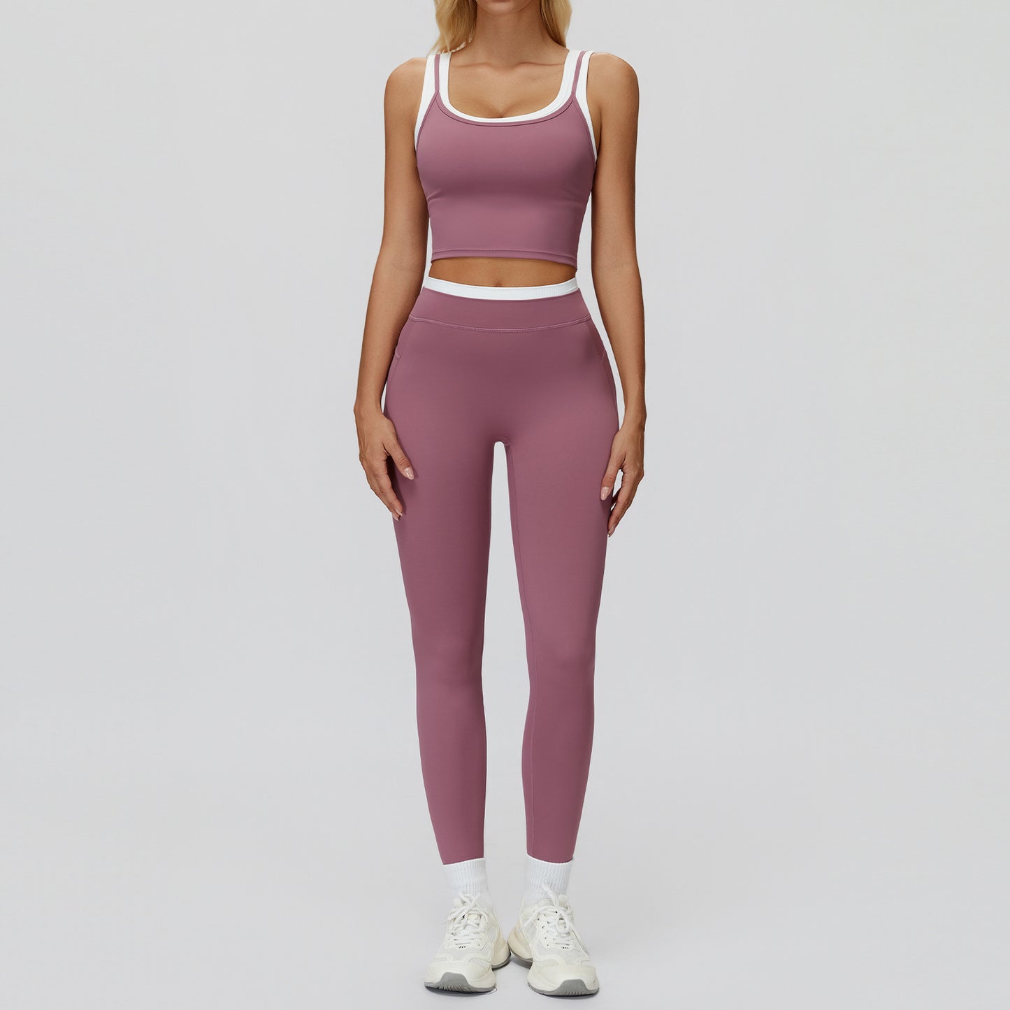 Ribbed High Waist Yoga Sports Set