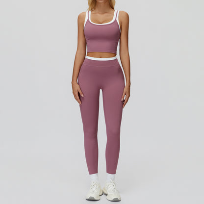 Ribbed High Waist Yoga Sports Set