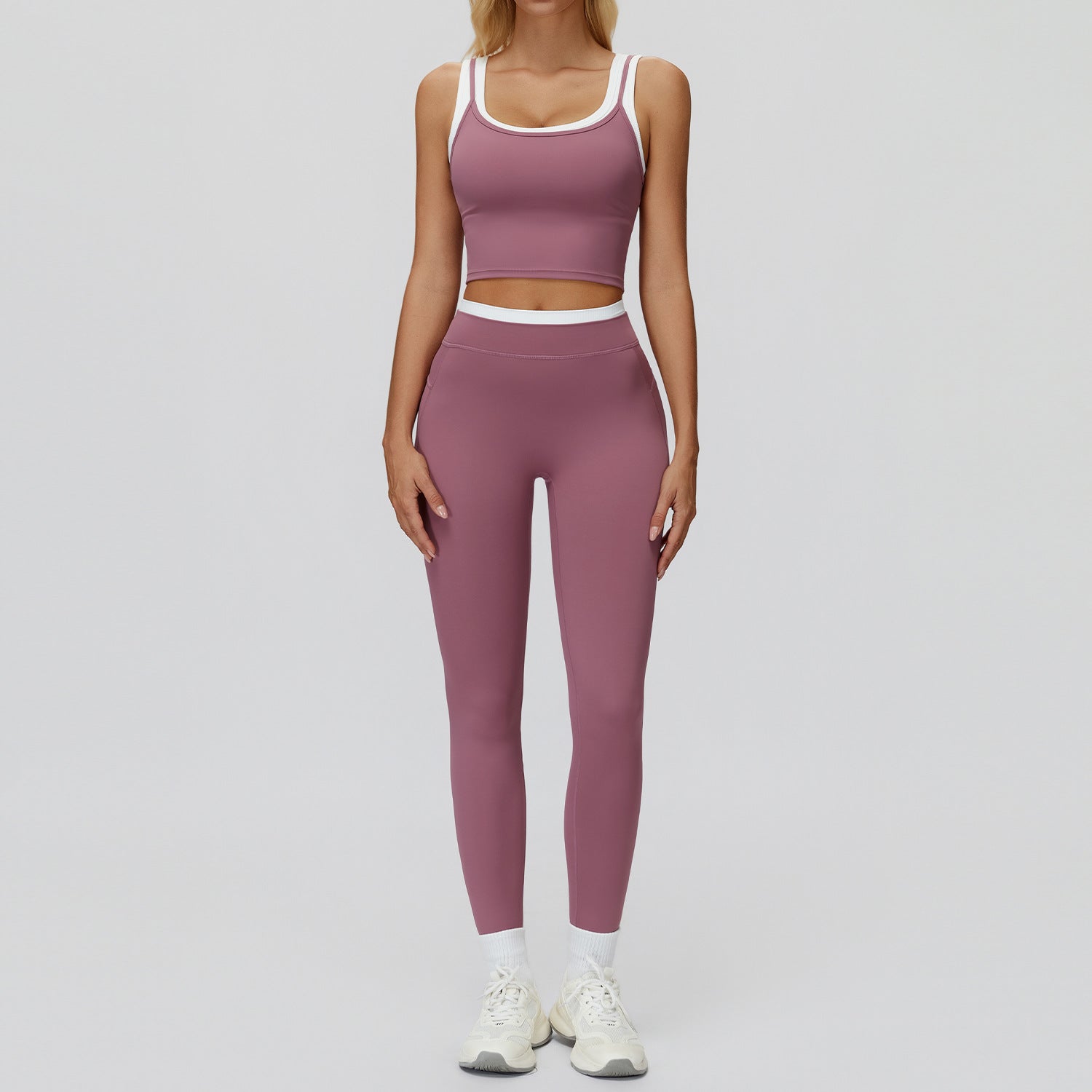 Ribbed High Waist Yoga Sports Set