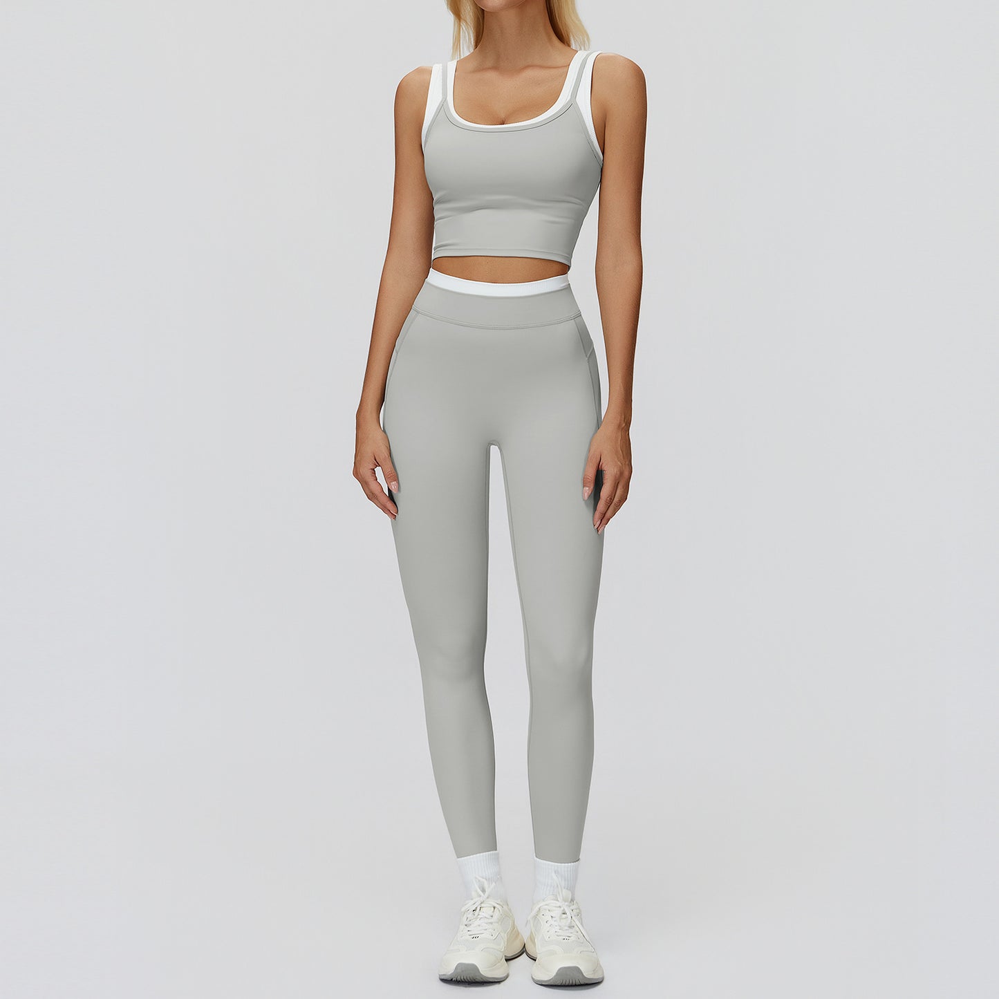 Ribbed High Waist Yoga Sports Set