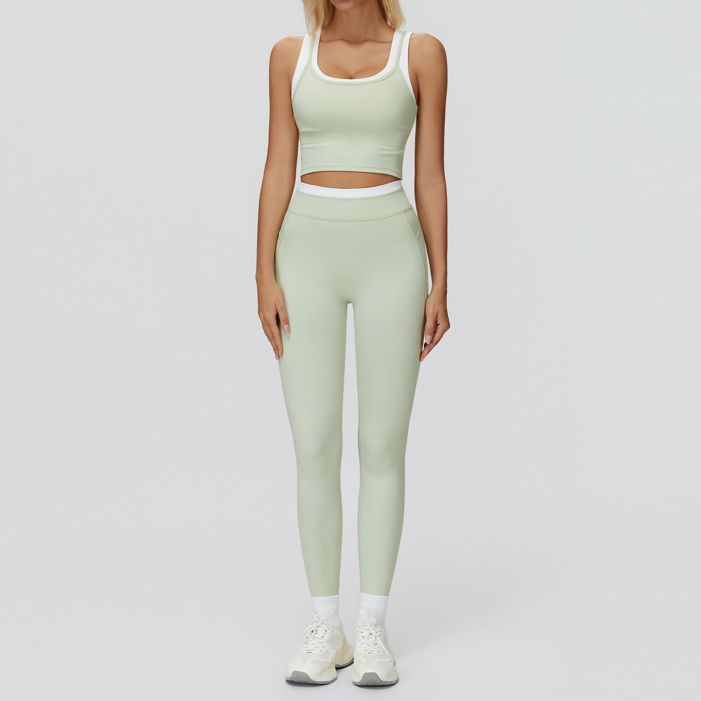 Ribbed High Waist Yoga Sports Set