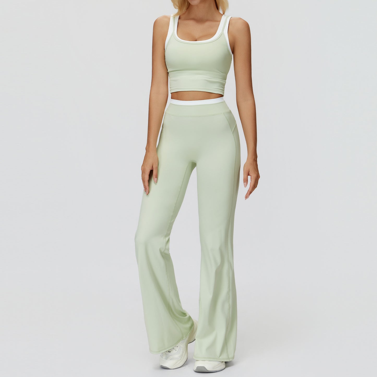Ribbed High Waist Yoga Sports Set