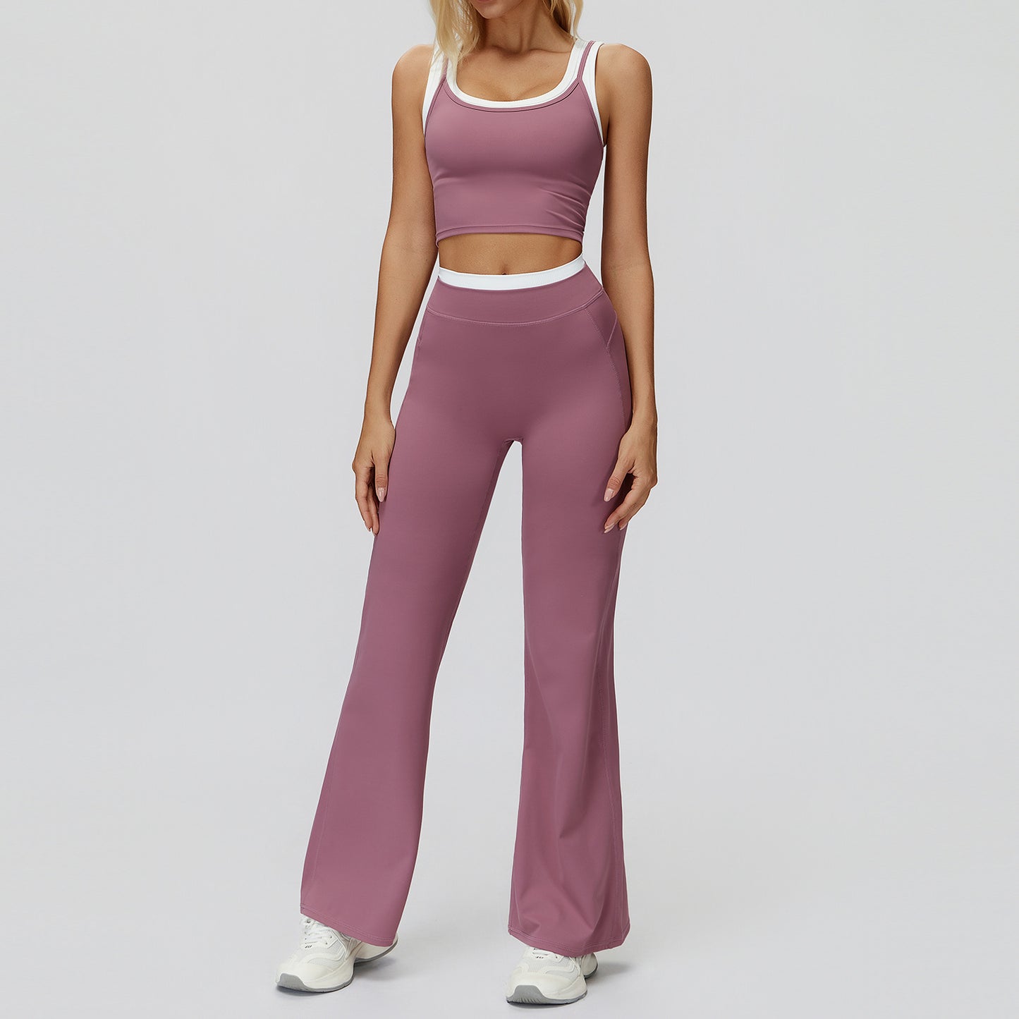Ribbed High Waist Yoga Sports Set
