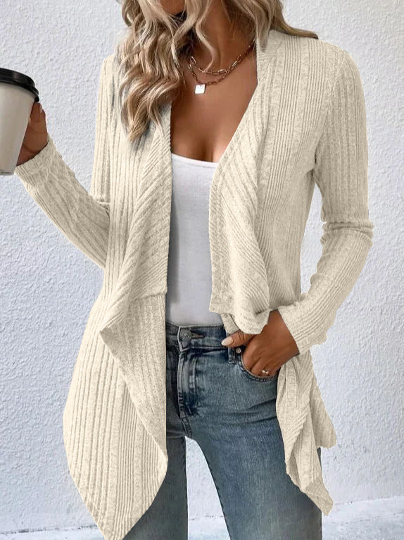 Ribbed Knit Cardigan Long Sleeve