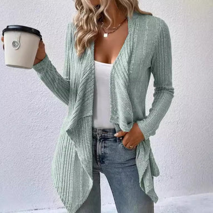 Ribbed Knit Cardigan Sweater