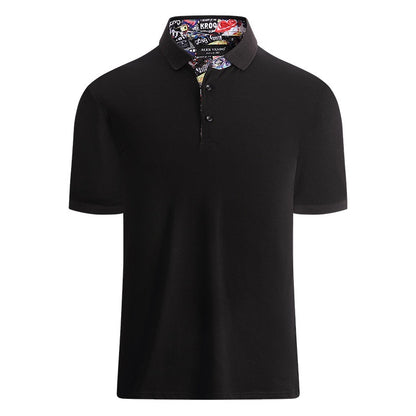 Ribbed Polo Shirt Mens Short Sleeve