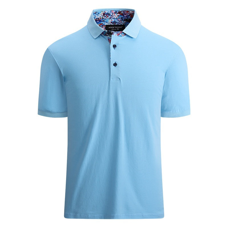 Ribbed Polo Shirt Mens Short Sleeve
