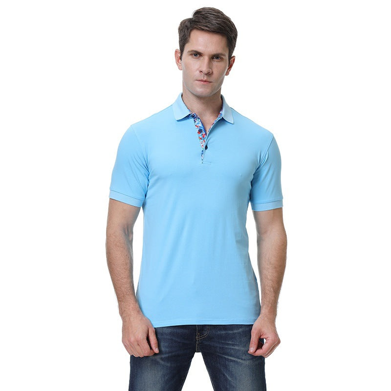 Ribbed Polo Shirt Mens Short Sleeve