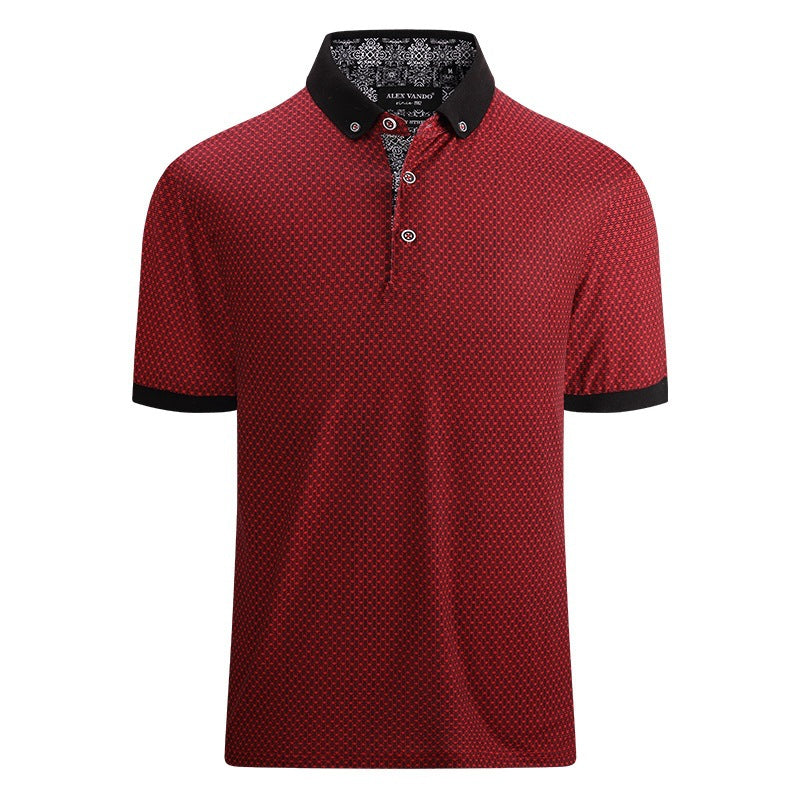 Ribbed Polo Shirt Mens Short Sleeve
