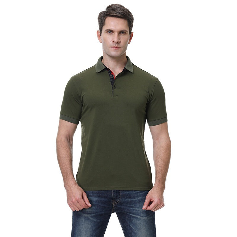Ribbed Polo Shirt Mens Short Sleeve