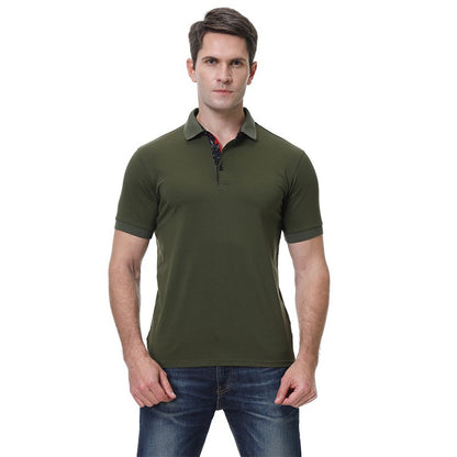 Ribbed Polo Shirt Mens Short Sleeve