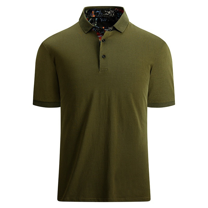 Ribbed Polo Shirt Mens Short Sleeve