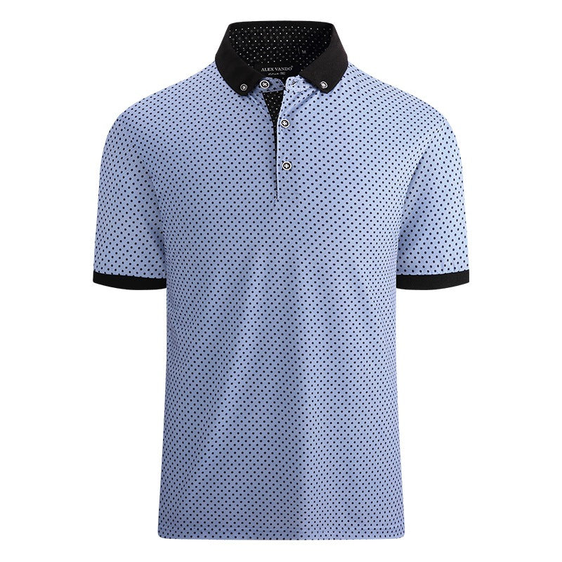 Ribbed Polo Shirt Mens Short Sleeve
