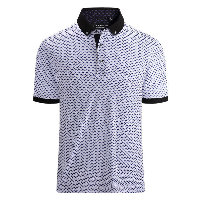 Ribbed Polo Shirt Mens Short Sleeve