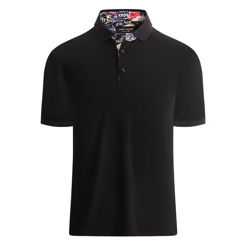 Ribbed Polo Shirt Mens Short Sleeve