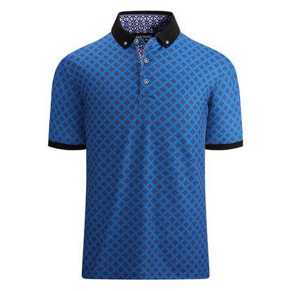 Ribbed Polo Shirt Mens Short Sleeve