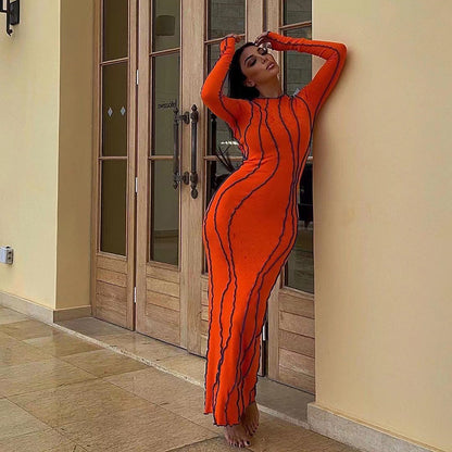 Ribbed Round Neck Bodycon Dress