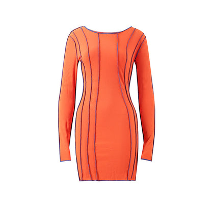 Ribbed Round Neck Bodycon Dress