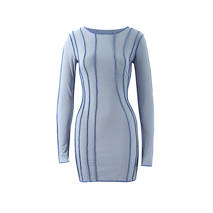 Ribbed Round Neck Bodycon Dress