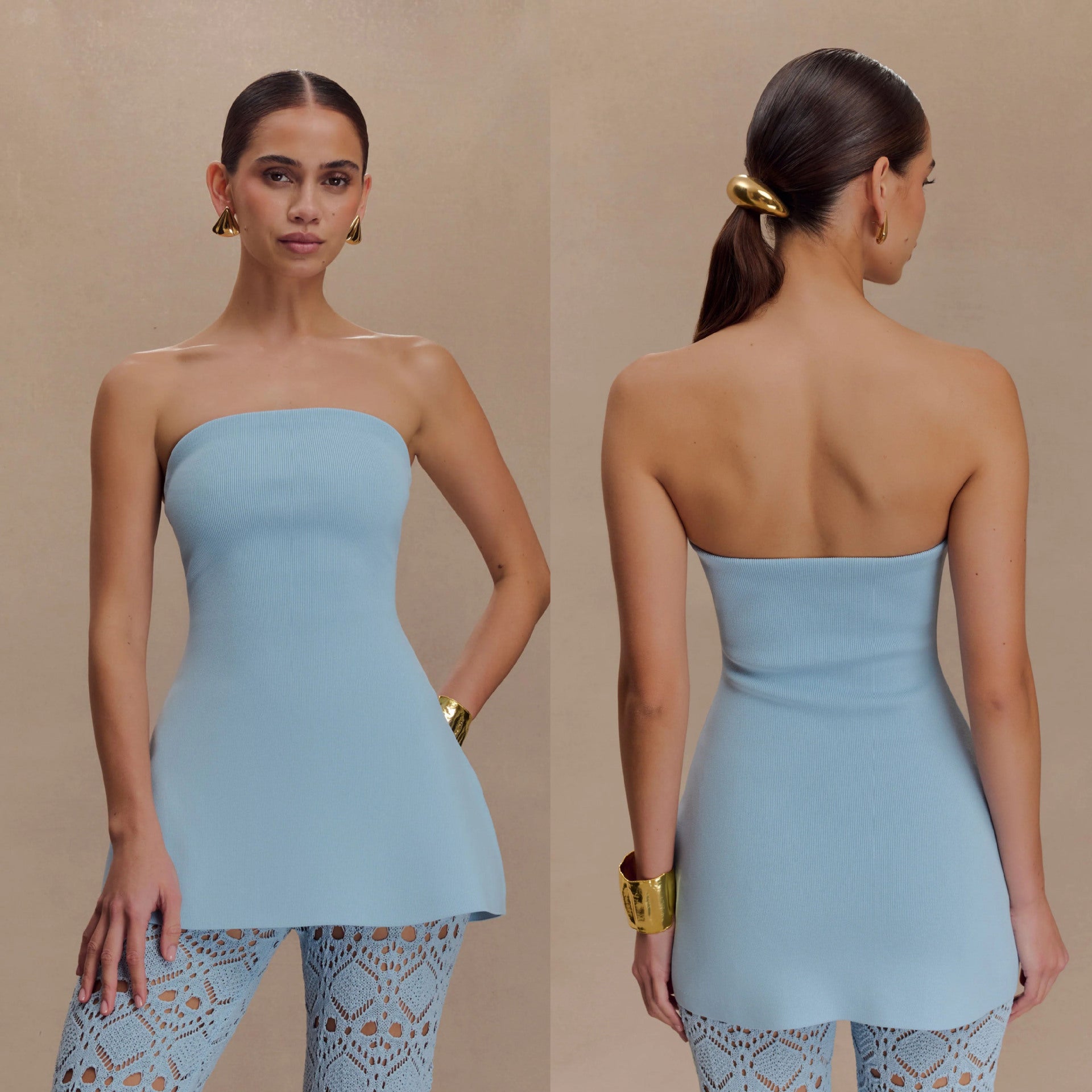 Ribbed Wrap Mini Dress