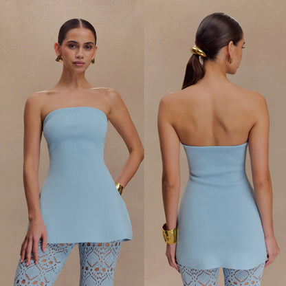 Ribbed Wrap Mini Dress