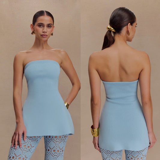 Ribbed Wrap Mini Dress