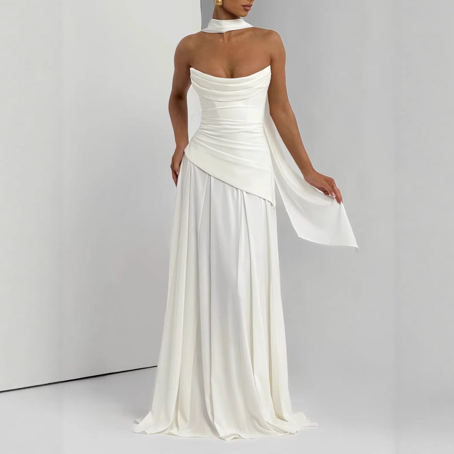 Ribbon Back-Tie Two-Piece Dress