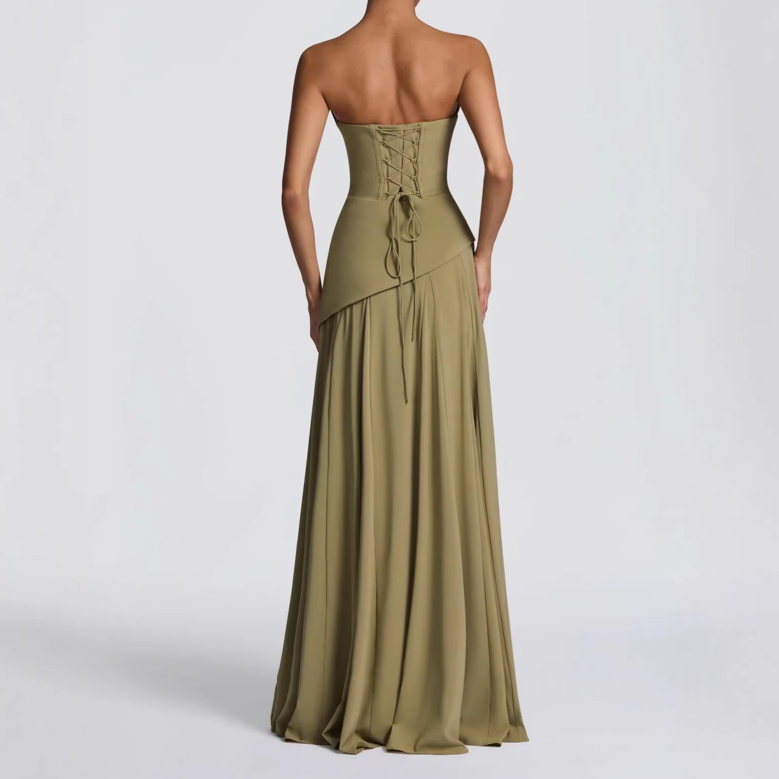 Ribbon Back-Tie Two-Piece Dress