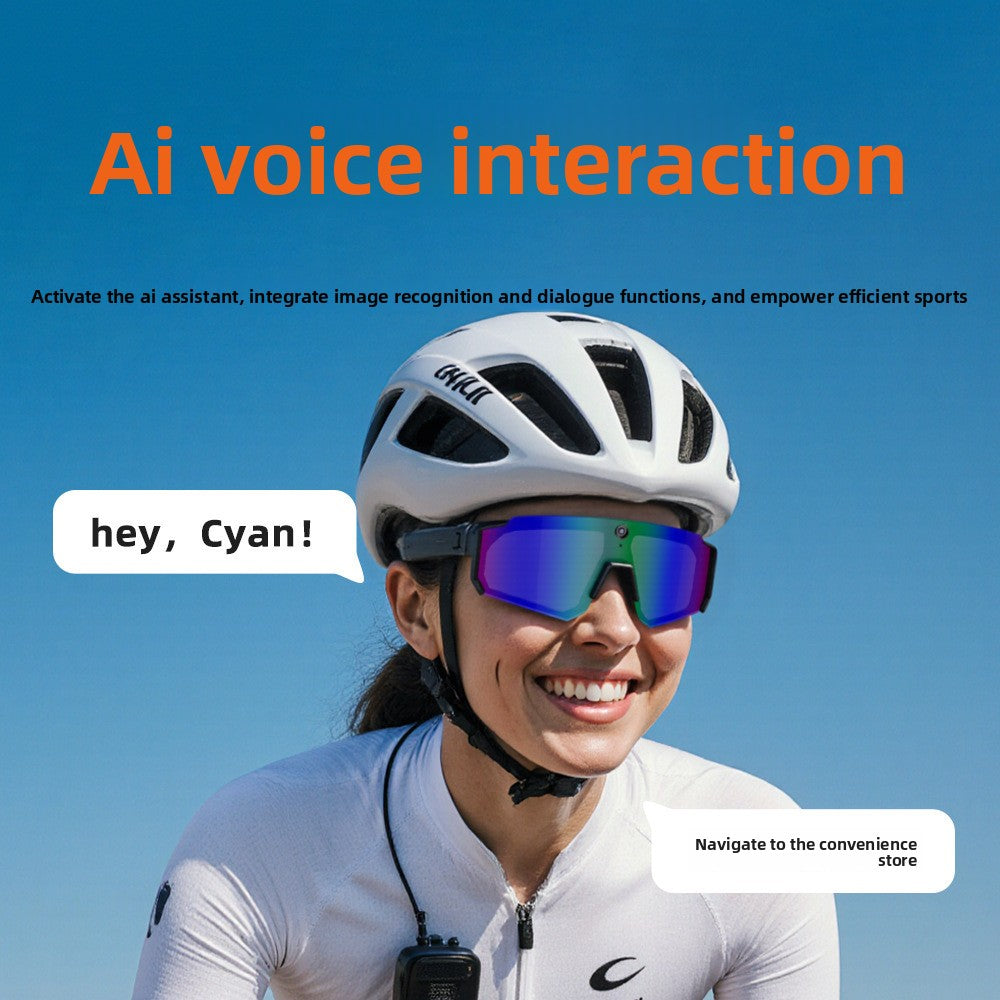 Riding AI smart glasses with built-in camera and UV protection