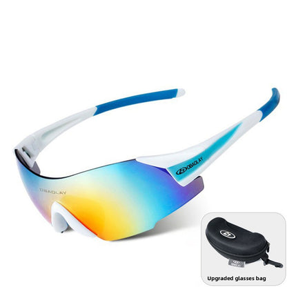 Riding UV-protective sunglasses