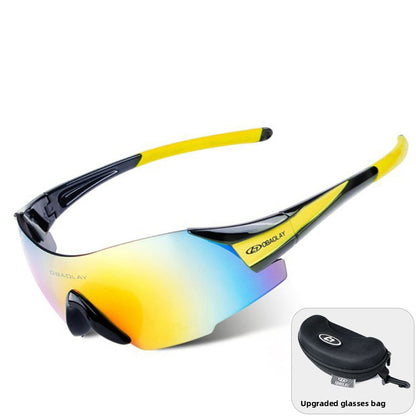 Riding UV-protective sunglasses