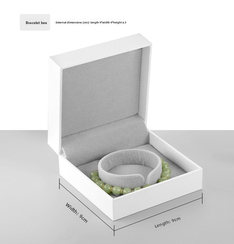 Right-Angle Leather-Covered Paper Necklace Jewelry Packaging Box