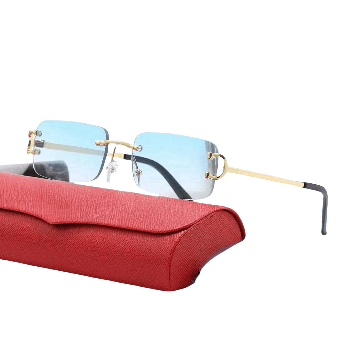 Rimless beveled sunglasses