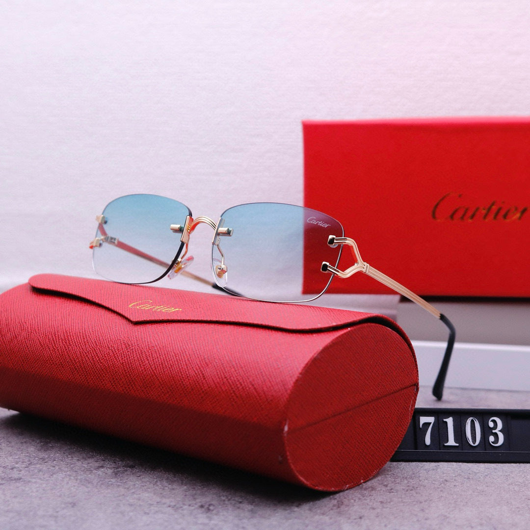 Rimless beveled sunglasses