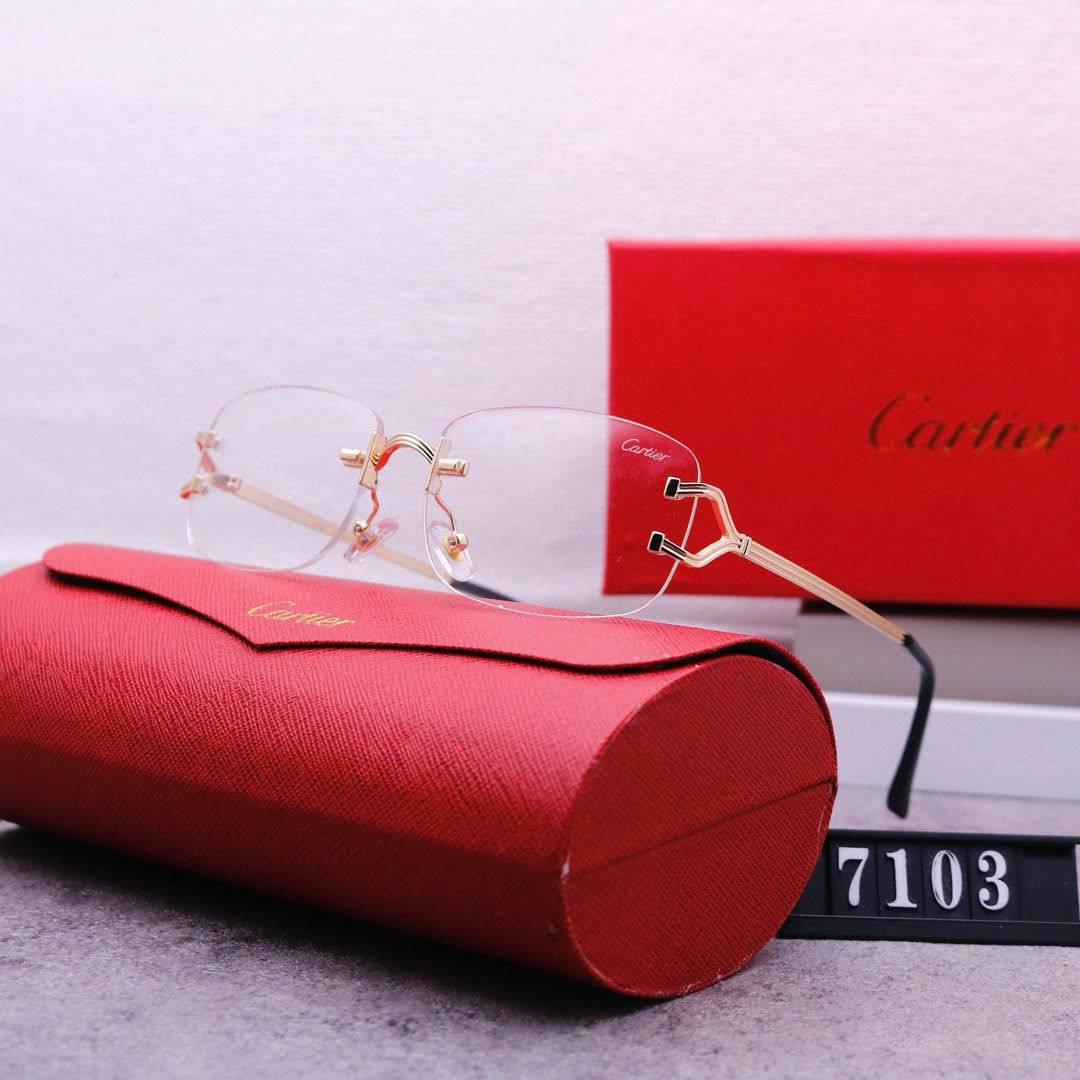 Rimless beveled sunglasses