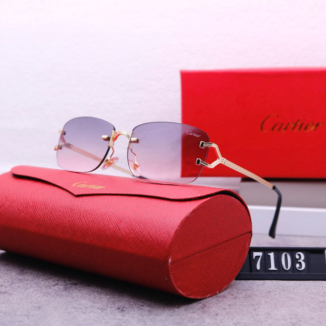 Rimless beveled sunglasses