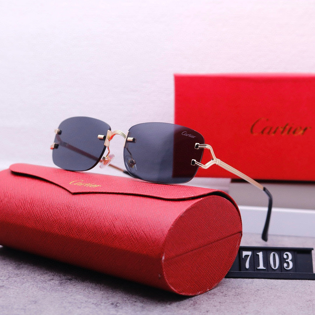 Rimless beveled sunglasses