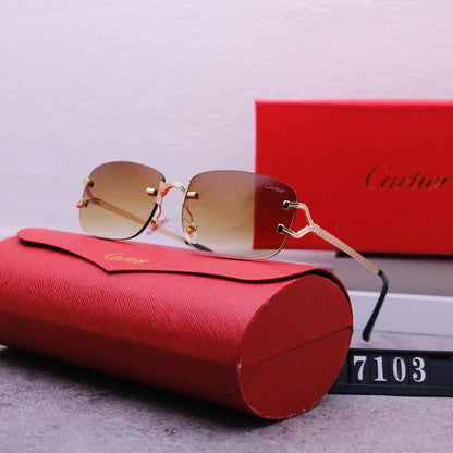Rimless beveled sunglasses