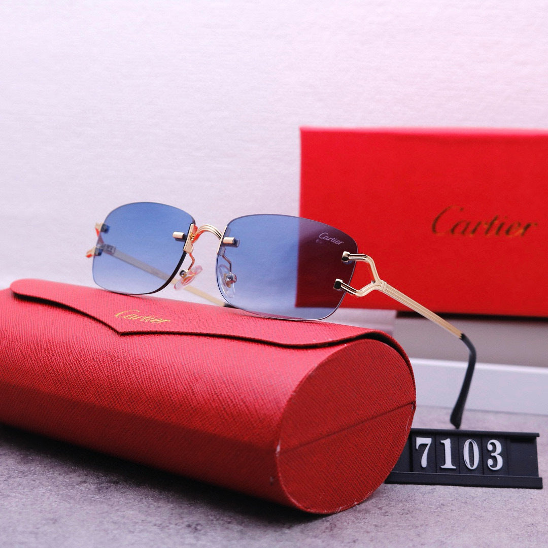 Rimless beveled sunglasses