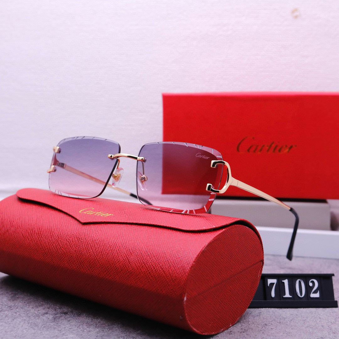 Rimless beveled sunglasses