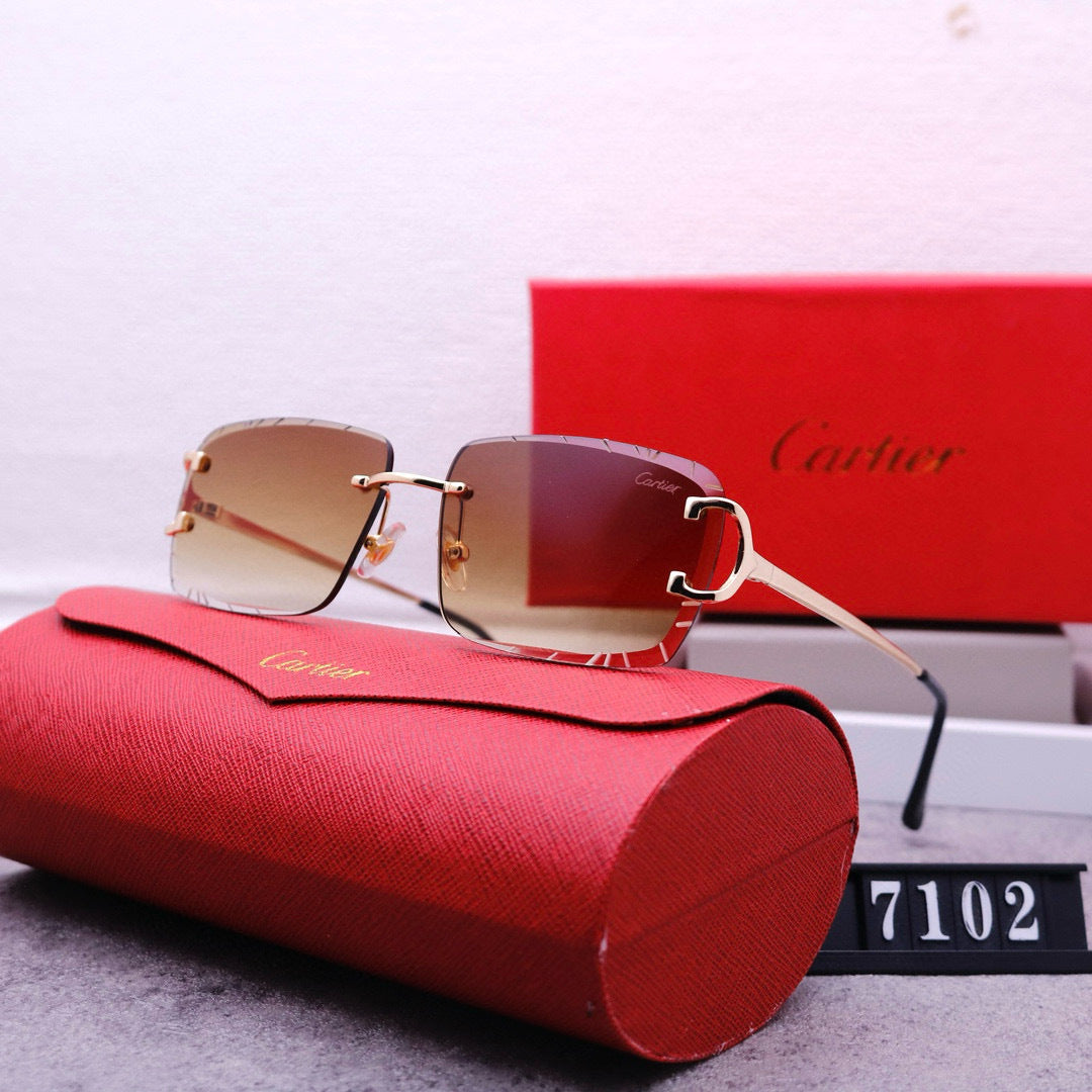 Rimless beveled sunglasses