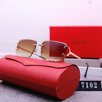 Rimless beveled sunglasses