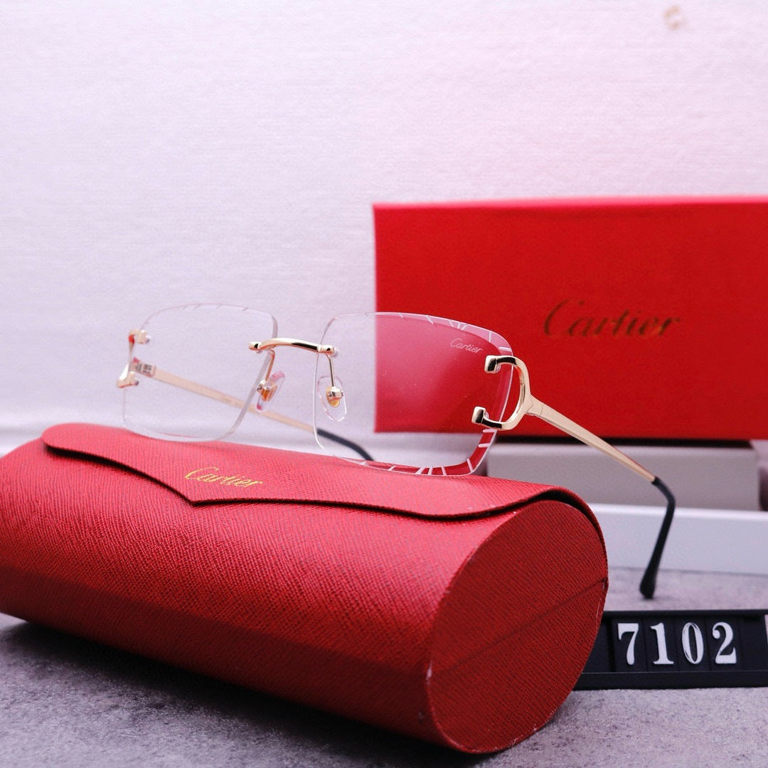 Rimless beveled sunglasses