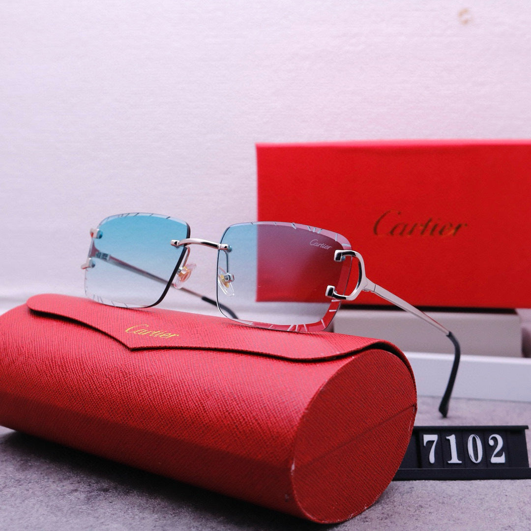 Rimless beveled sunglasses