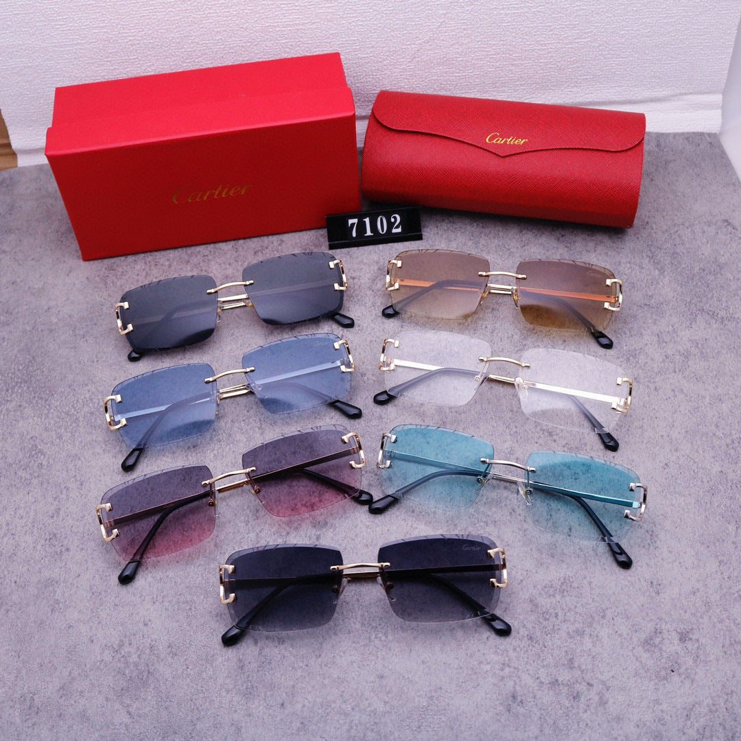 Rimless beveled sunglasses