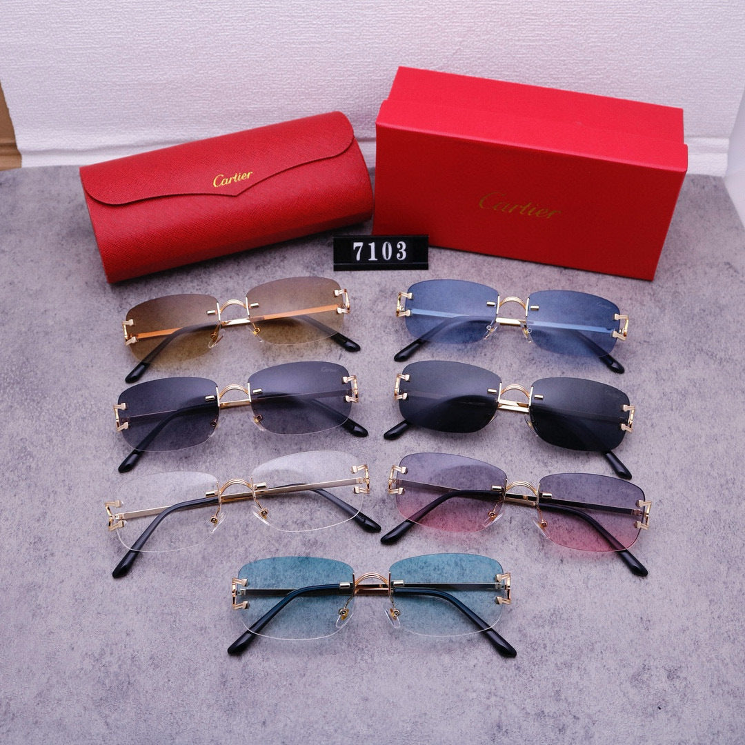 Rimless beveled sunglasses