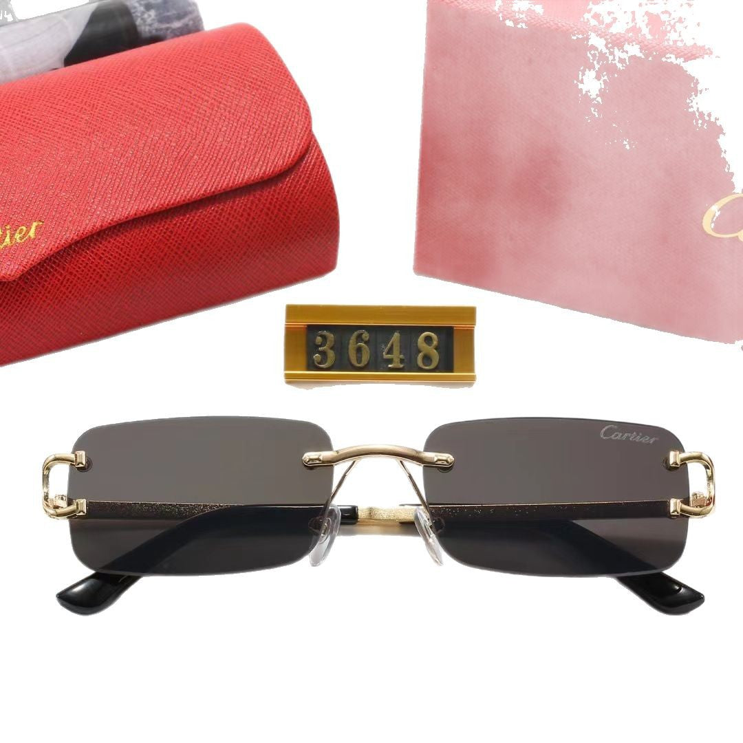 Rimless beveled sunglasses